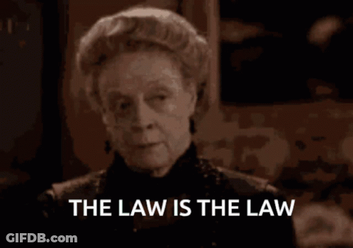 Woman Saying The Law Is The Law GIF