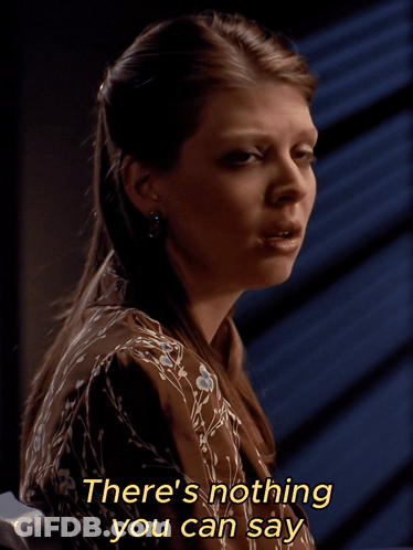 Woman Saying There's Nothing You Can Say In Yellow Letters GIF