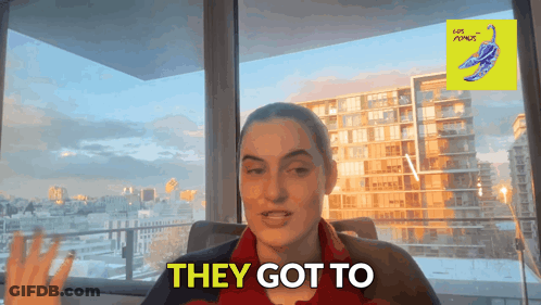 Woman Saying They Got To Large Building GIF