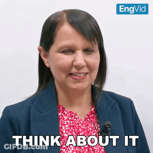 Woman Saying Think About It GIF