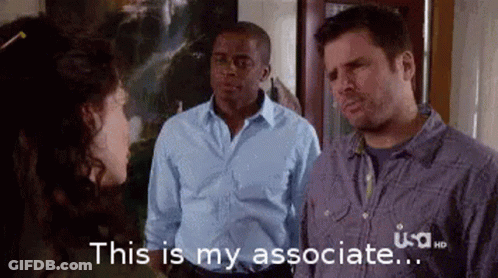 Woman Saying This Is My Associate GIF