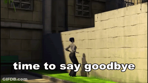 Woman Saying Time To Say Goodbye Next To Wall GIF