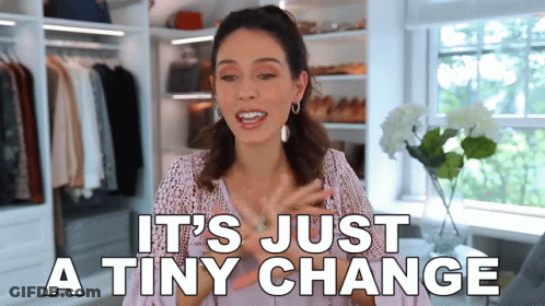 Woman Saying Tiny Change In Front Of Wardrobe GIF