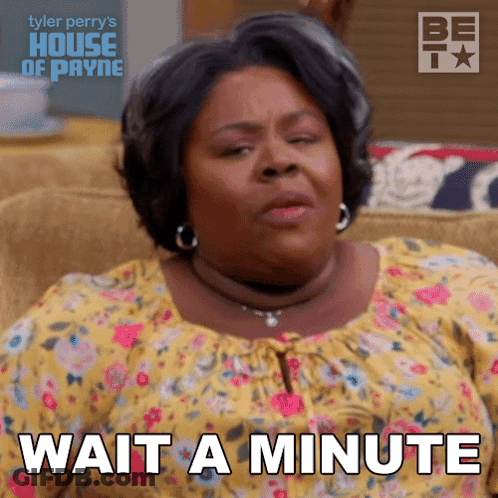 Woman Saying Wait A Minute GIF