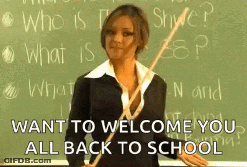Woman Saying Want To Welcome You All Back To School GIF