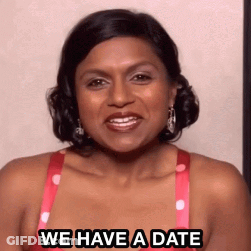 Woman Saying We Have A Date In Red Polka Dot Bra GIF