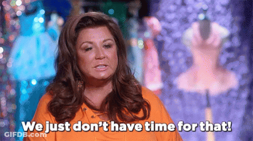 Woman Saying We Just Don't Have Time For That In Front Of Mannequin GIF