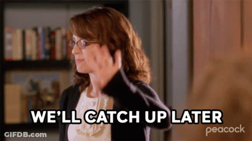 Woman Saying We'll Catch Up Later GIF