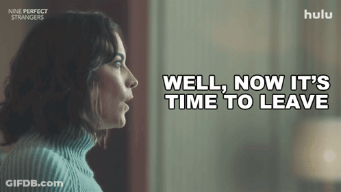 Woman Saying Well Now It's Time To Leave GIF
