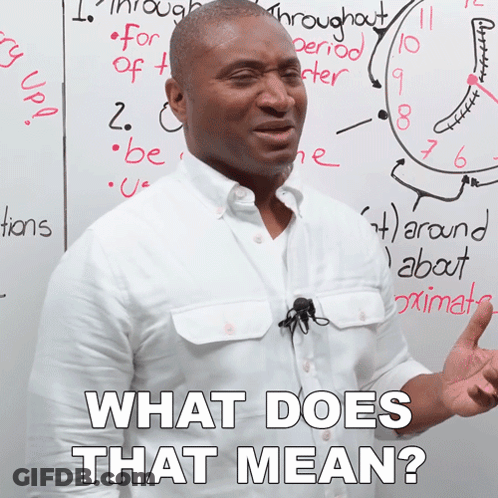 Woman Saying What Does That Mean In Front Of Amazon Logo GIF