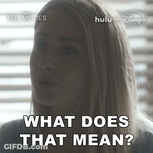 Woman Saying What Does That Mean In Front Of Disney Logo GIF