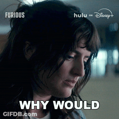 Woman Saying Why Would In Front Of Disney Logo GIF