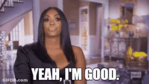 Woman Saying Yeah I'm Good In Living Room GIF