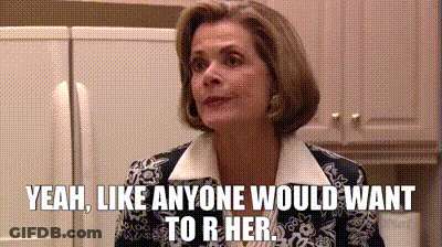 Woman Saying Yeah Like Anyone Would Want To R Her In Kitchen GIF