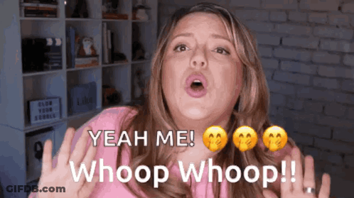 Woman Saying Yeah Me Whoop Whoop GIF