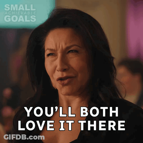 Woman Saying You Both Love It There GIF
