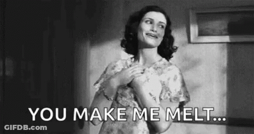Woman Saying You Make Me Melt Hands On Chest GIF