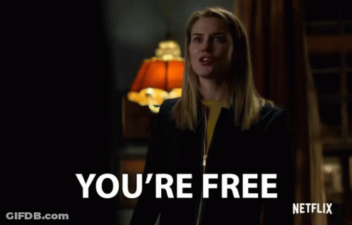 Woman Saying You're Free Netflix Ad GIF