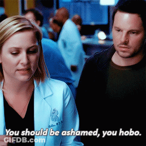 Woman Saying You Should Be Ashamed You Hobo GIF
