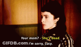 Woman Saying Your Mom She's Dead I'm Sorry Lucy GIF