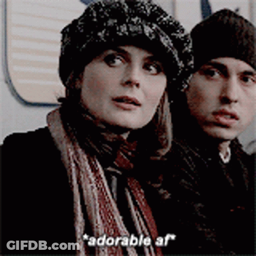 Woman Says Adorable AF To Man GIF
