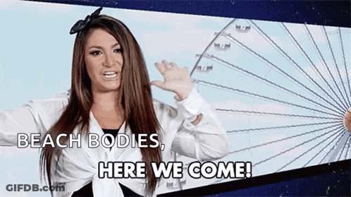 Woman Says Beach Bodies Here We Come At Ferris Wheel GIF