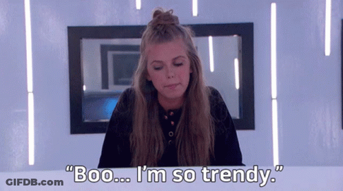 Woman Says Boo I'm So Trendy GIF