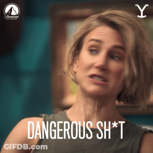 Woman Says Dangerous Sh*t In Front Of Paramount Logo GIF