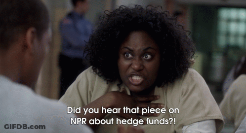 Woman Says Did You Hear That NPR Piece On Hedge Funds GIF