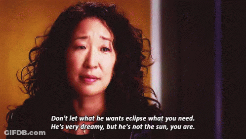 Woman Says Don't Let What He Wants Eclipse What You Need He's Very Dreamy GIF