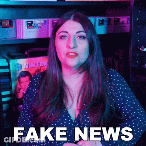 Woman Says Fake News In Front Of Video Games GIF