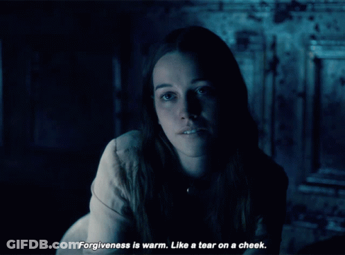 Woman Says Forgiveness Is Warm Like Tear On Cheek GIF