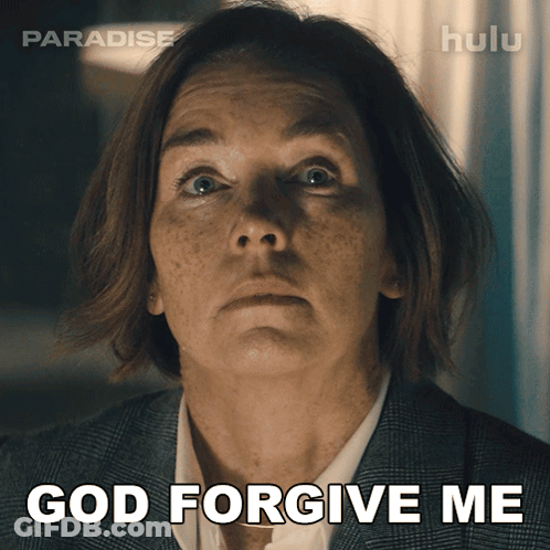 Woman Says God Forgive Me Hulu Logo GIF