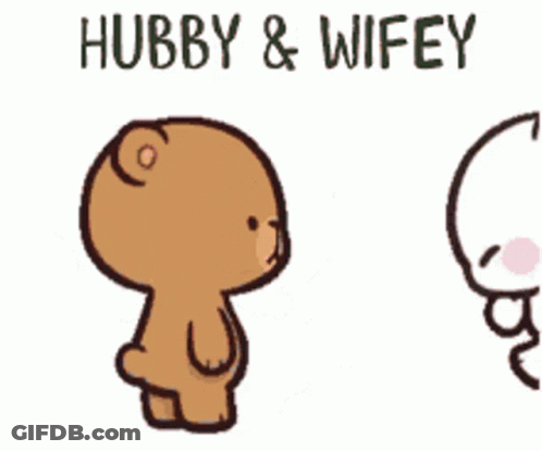 Woman Says He's My Husband In Front Of Sign GIF