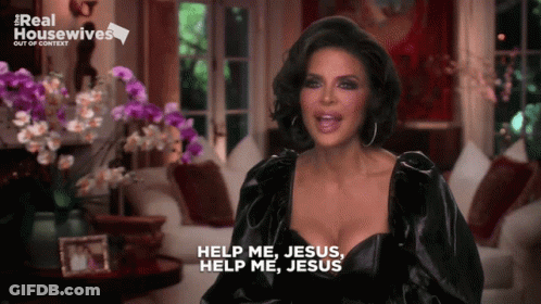Woman Says Help Me Jesus Help Me Jesus In Living Room GIF