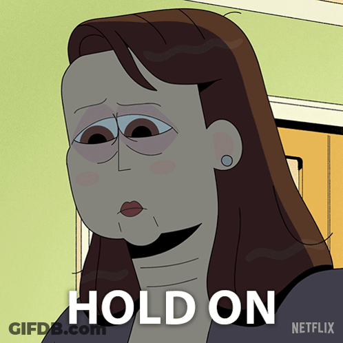 Woman Says Hold On GIF