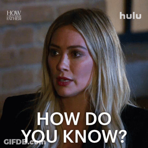 Woman Says How Do You Know On Hulu Ad GIF