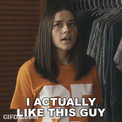 Woman Says I Actually Like This Guy In Closet GIF