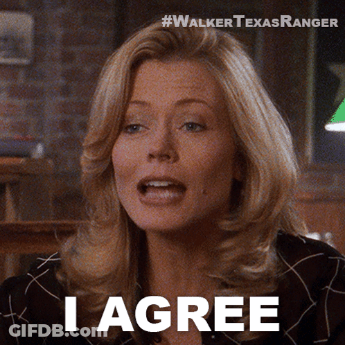 Woman Says I Agree In Walker Texas Ranger Ad GIF