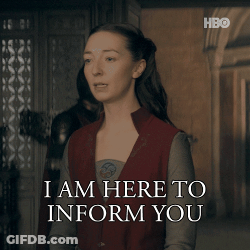 Woman Says I Am Here To Inform You In Front Of HBO Logo GIF