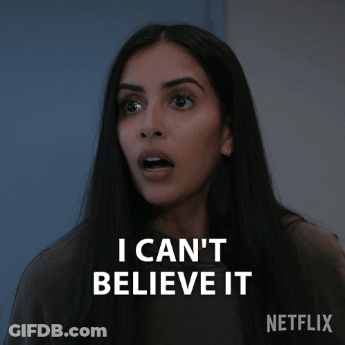 Woman Says I Can't Believe It Next To Netflix GIF