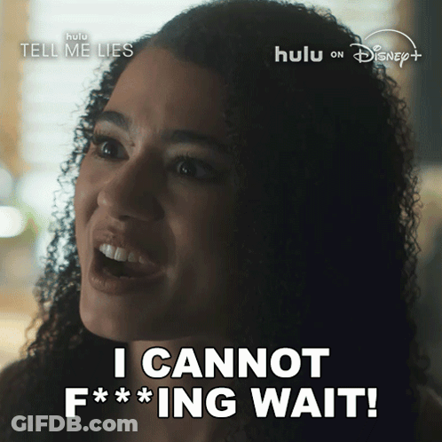 Woman Says I Cannot F***ing Wait Hulu Ad GIF