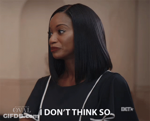 Woman Says I Don't Think So In Bet Ad GIF