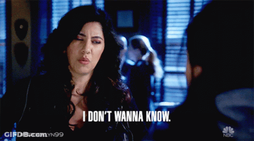 Woman Says I Don't Wanna Know To Another Woman GIF