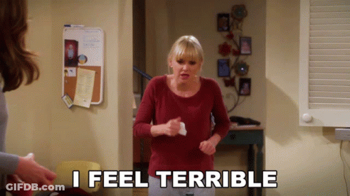 Woman Says I Feel Terrible Holding Napkin GIF