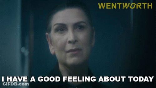Woman Says I Have A Good Feeling About Today GIF