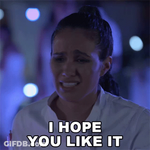 Woman Says I Hope You Like It Sad Look GIF