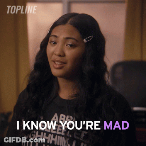 Woman Says I Know You're Mad In Purple GIF
