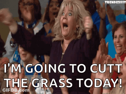 Woman Says I'm Going To Cut Grass Today GIF