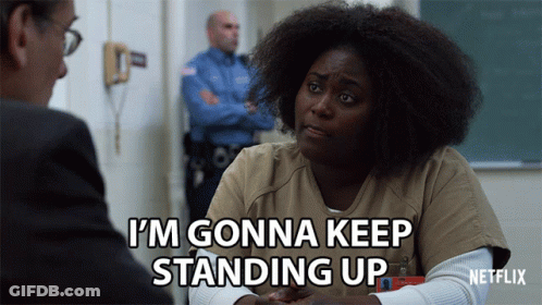 Woman Says I'm Gonna Keep Standing Up Netflix Ad GIF